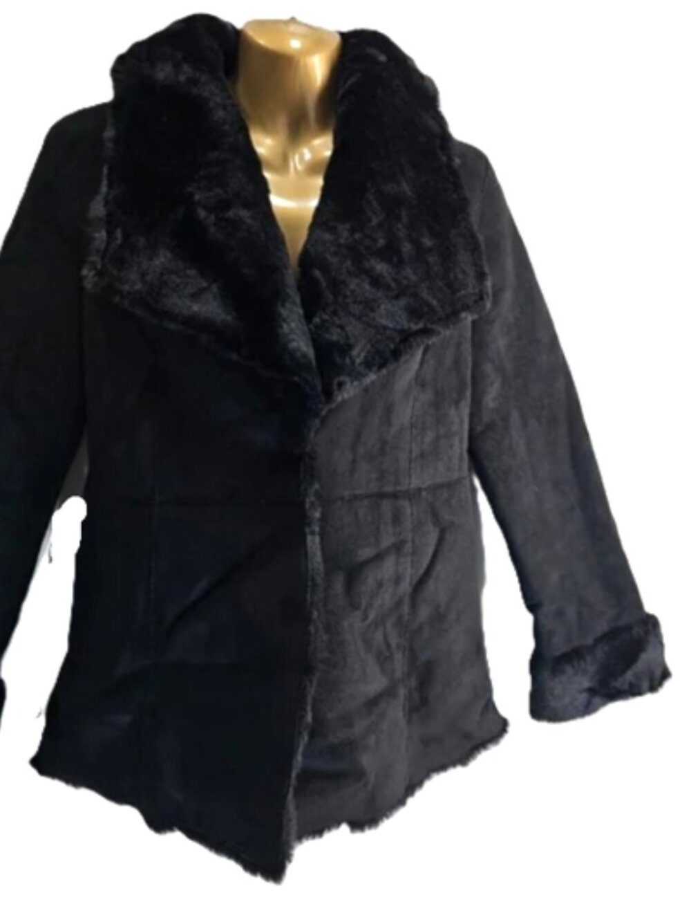 White House Black Market Faux Suede Fur Jacket size XS